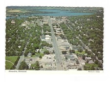 Alexandria MN aerial view Birthplace of America VTG postcard Unp picture