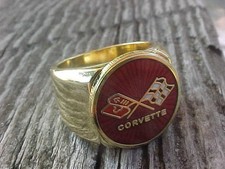 1963-1967 CHEVROLET CORVETTE STINGRAY GOLD CHROME RING #8 NOS HI-QUALITY UNIQUE picture