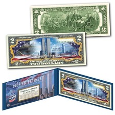 World Trade Center 9/11 WTC 25th ANNIVERSARY Genuine $2 U.S. Bill - AMERICA 250 picture