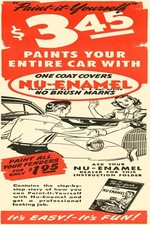 🎨 Vintage Nu-Enamel Car Paint Poster - 24x36” Retro Ad - 200gsm Paper🗞️ picture