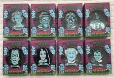 MUNSTERS COMPLETE RARE NEW COLLECTIBLE 8 PIN SET W/ SCARCE COUSIN LESTER & ZOMBO picture