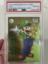 2023 Panini Super Mario Gold Limited Edition Luigi Psa 10 picture
