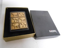 Zippo Camel The Herd 6 Camels Brass & Black Crackle Lighter New/Sealed 1994 NIB picture
