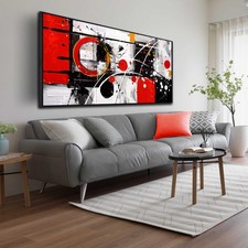 Alsingbago Large Abstract Canvas Wall Art With Black Wood Frames for Living R... picture