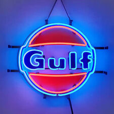 Gulf Gasoline Neon Light Sign Gas Station Window Wall Store Decor 19x15 picture
