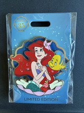 Disney D23 Pin The Little Mermaid 35th Anniversary WDI Ariel Flounder Sebastian picture