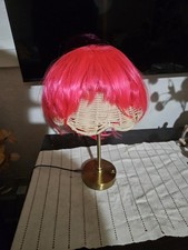 Bright Pink Wig And Witch Hat For Holloween Or Any Occasion picture