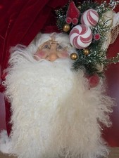 Vintage Signed Helen Lindenmuth Christmas Santa Wall Hanging Deco, BIG, 2004 picture