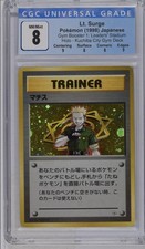 2000 Pokemon Japanese Gym Heroes LT. SURGE Holo CGC 8 picture