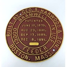 Bramwell Feeder Geo. S. Harwood & Son Plaque Sign Painted Collectible Vintage picture