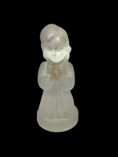 Crisa Kristaluxus Frosted Glass Kneeling Praying Girl Figurine 1950’s Mexico picture