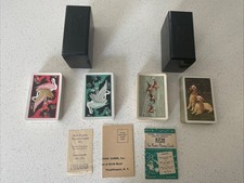 2 Vintage KEM Double Deck Playing Cards w/Black Case Crane READ DESCRIPTION picture
