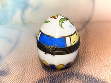Small egg shaped porcelain Limoges Dubarry-5cm-vintage trinket/jewellery box-1i picture