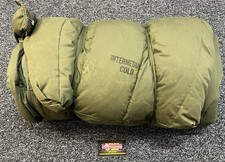 Vintage 1970s Vietnam Era US Army Olive Green Intermediate Cold Sleeping Bag picture