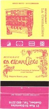 Restaurant La Cremaillere Québec QC Vintage Matchbook Cover 1970s picture