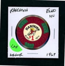 Colorful $1.00 Ranchinn Elko, Nevada Casino Chip picture