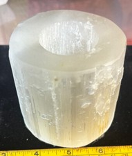 Selenite votive candle holder cylinder shape picture