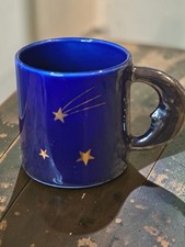 Vintage 1978 Vandor Celestial Whimsigoth Mug Japan Silver Handle Cobalt Blue picture