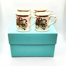 TIFFANY AND CO Tiffany Garland 4 Mugs - Box 10x10x6.5 Included.  Made In England picture