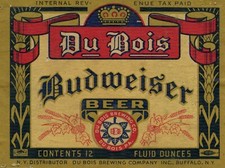 Dubois Budweiser 12oz Beer Label 9