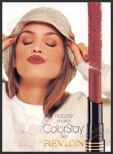 Revlon Colorstay 1990s Magazine Print Advertisement 1998 Cindy Crawford Lips picture