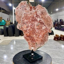 19.4LB Pink Amethyst CrystalSlicePolishedGemstoneSlabNatural MineralDisplayPiece picture
