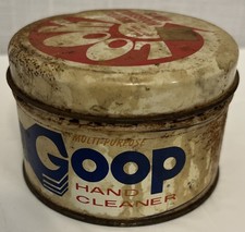 Vintage GOOP Hand Cleaner Advertising Tin Garage Shop Mechanic Can  picture