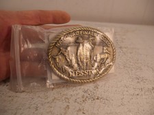 1982 Hesston NFR National Finals Rodeo All Around Cowboy Champion Belt Buckle picture