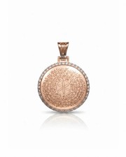 Rose Gold Plated Brass Seal of Prophet Jacob & Birhatiya Pendant Islamic Amulet picture