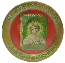 PULVER'S COCOA PURITY ITSELF Antique Advertising Tip Tray MAYER & LAVENSON Co NY picture