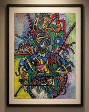 Rare handmade painting on Paper By Prominent Artist ahmed parvez  picture