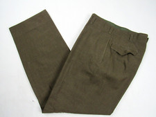 Vtg Post WWII 40s Wool German Made Army Officer Trouser Pant 32 x 33.5 Chocolate picture