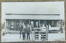 Vintage RPPC Family at Farmhouse Gate with Horse Two Boys AZO Real Photo 1920s picture