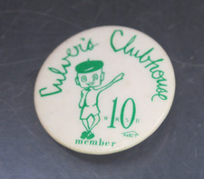 Vintage Culver's Clubhouse Member Pinback Button Collectible picture