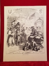 1930s Thomas Nast From 1863 HARPER’S WEEKLY SANTA CLAUS IN CAMP CHRISTMAS 11x14 picture
