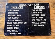 Orig. WW2 RAF or USAAF metal PILOT'S CHECK OFF LIST checklist take off / landing picture