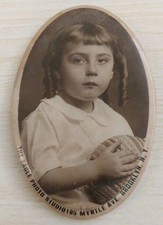Antique Photo Brooklyn NY Eagle Studio Victorian Little Girl Ringlet Curls  Oval picture