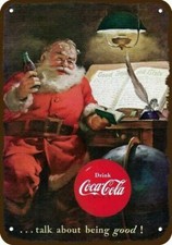 1951 SANTA CLAUS COCA-COLA CHRISTMAS Vintage-Look DECORATIVE REPLICA METAL SIGN picture