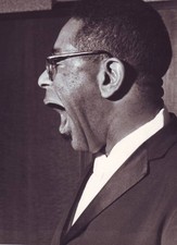 Photo of Dizzy GILLESPIE Profile portrait of Dizzy Gillespie backs- Old Photo picture