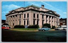 Vintage Postcard IL Murphysboro Jackson County Courthouse 50s Cars Chrome picture