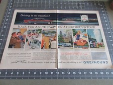 1957 Greyhound Bus, Have Fun all the Way on A Greyhound Tour, Vintage Print AD picture