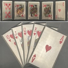 Five Card Royal Flush Stainless Steel Playing Cards in Nylon Folding Belt Pouch picture