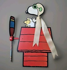RARE 1965 Vintage Snoopy Flying Ace Dog House Yard Spinner Wood Folk Art picture