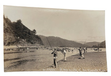 RPPC Mouth Klamath River CA Fishermen Salmon Fishing Vintage Postcard Patterson picture
