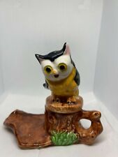 Vintage Owl on Stump Salt and Pepper Shaker Set picture