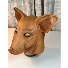 Don Post Studios 2003 Saw Pig Mask VTG Horror Halloween Severed Neck Latex Mask picture