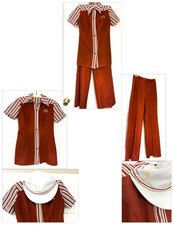 Near Mint Vintage1970's McDonald's Employee,Burnt Orange, Full Uniform, size 2/4 picture