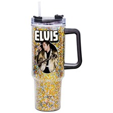 Spoontiques Elvis 40oz Glitter Acrylic Travel Mug - Double Wall Acrylic with ... picture