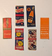 ​Lot 6 Vintage Soda Matchbook Covers Dr Pepper Pepsi Coke Striker Removed picture