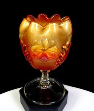 Dugan Marigold Carnival Glass Daisy & Plume EAPG 5 3/4